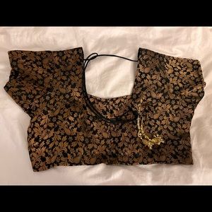 Black and gold saree blouse